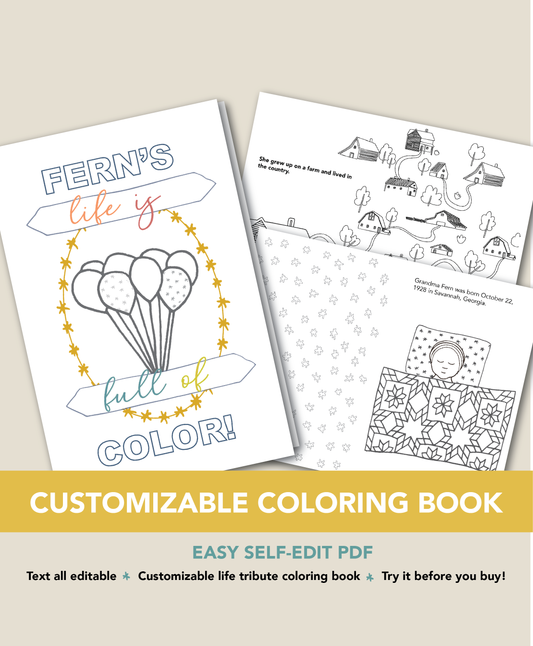 Customizable Coloring Book - PDF